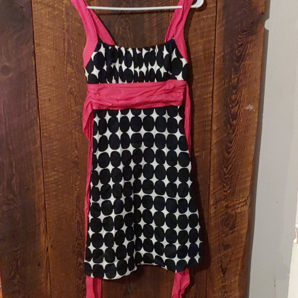 Sundress black and pink polka doted